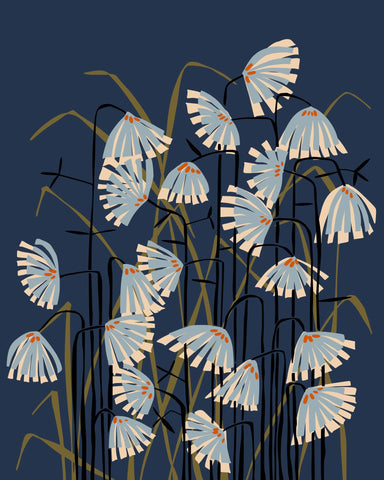 Blue Botanical Floral