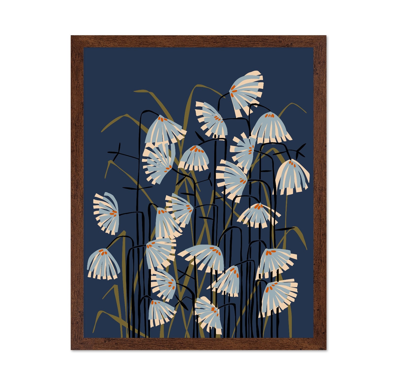 Blue Botanical Floral