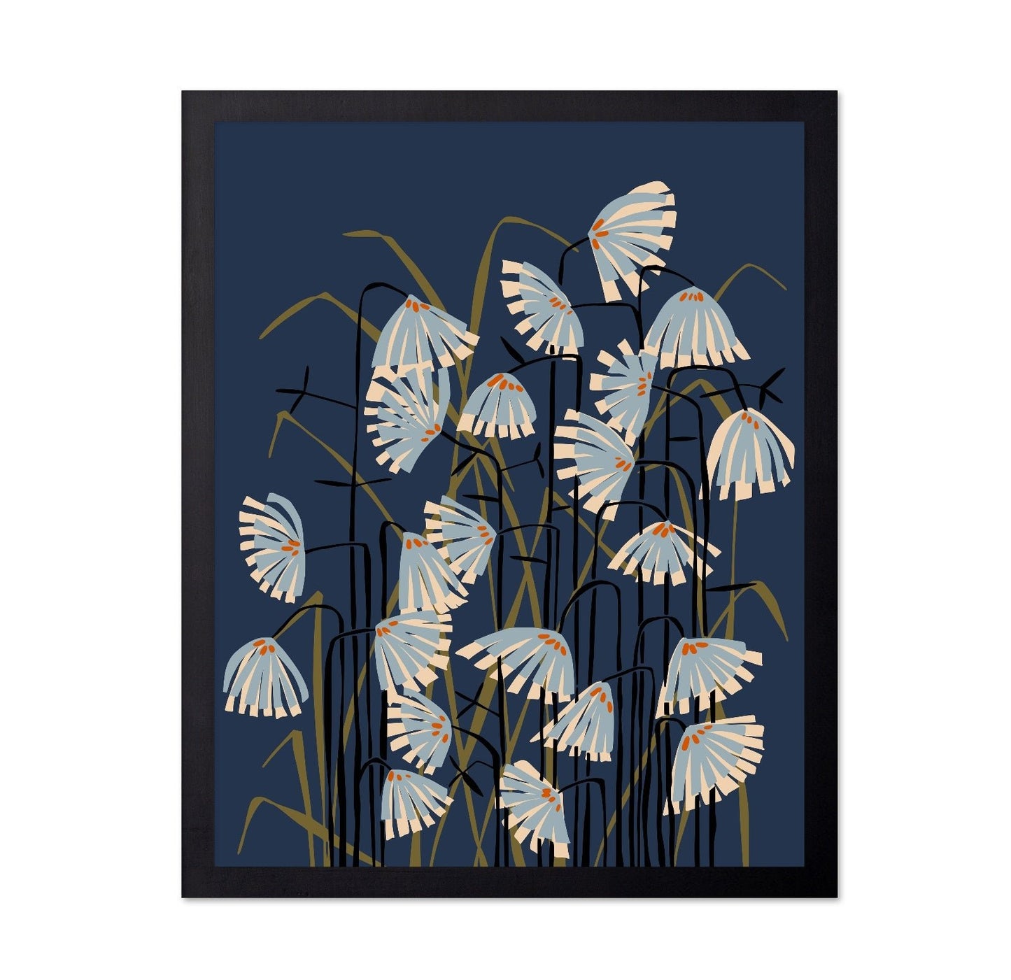 Blue Botanical Floral