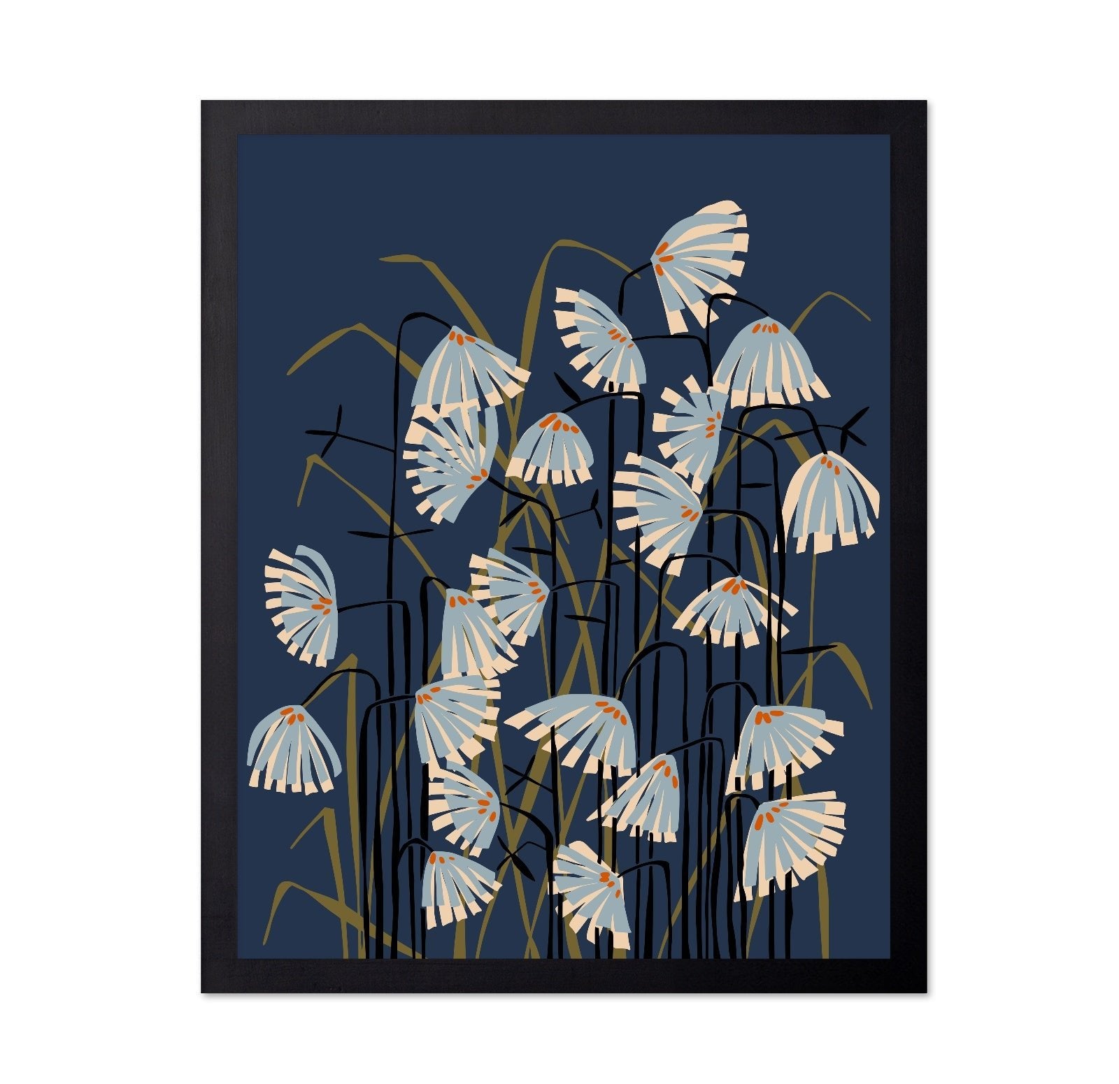 Blue Botanical Floral