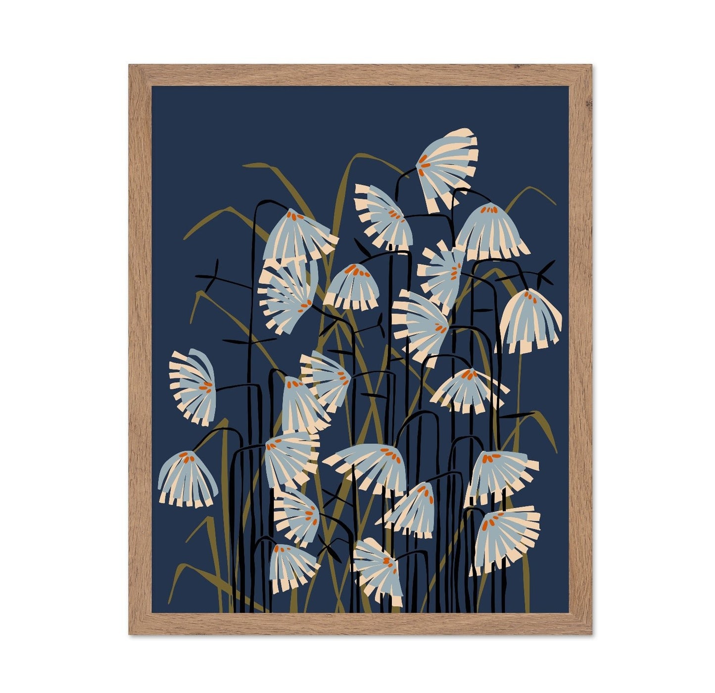 Blue Botanical Floral