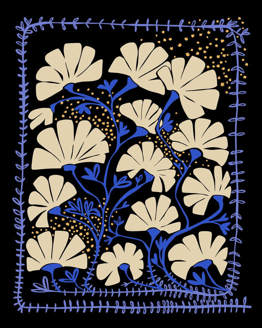 Midnight Floral Folk Art