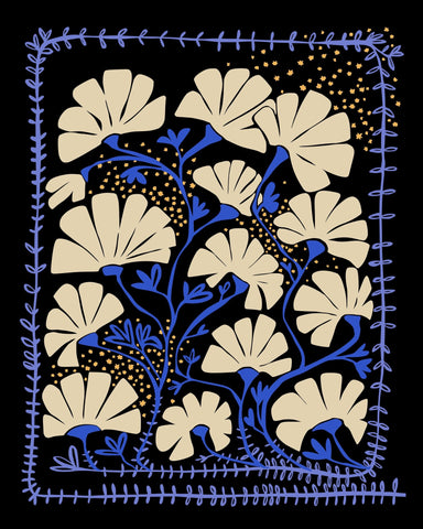 Midnight Floral Folk Art