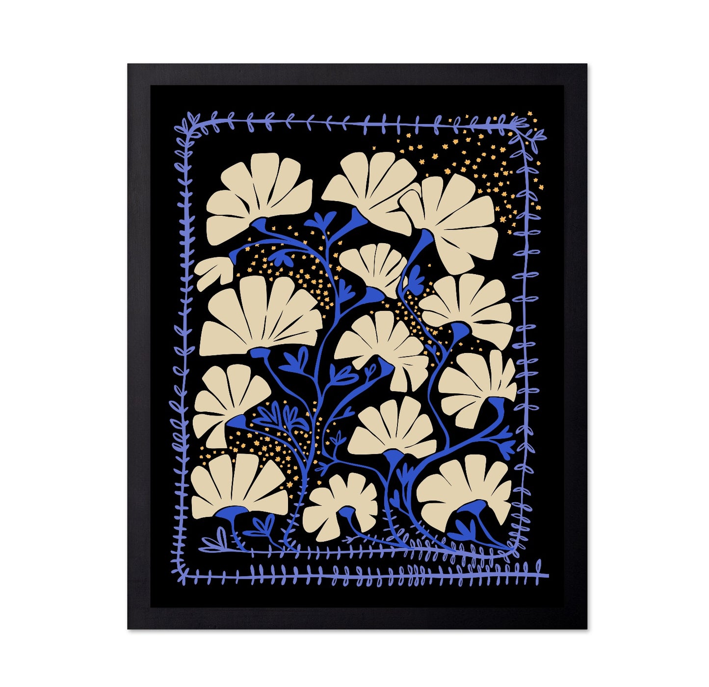 Midnight Floral Folk Art
