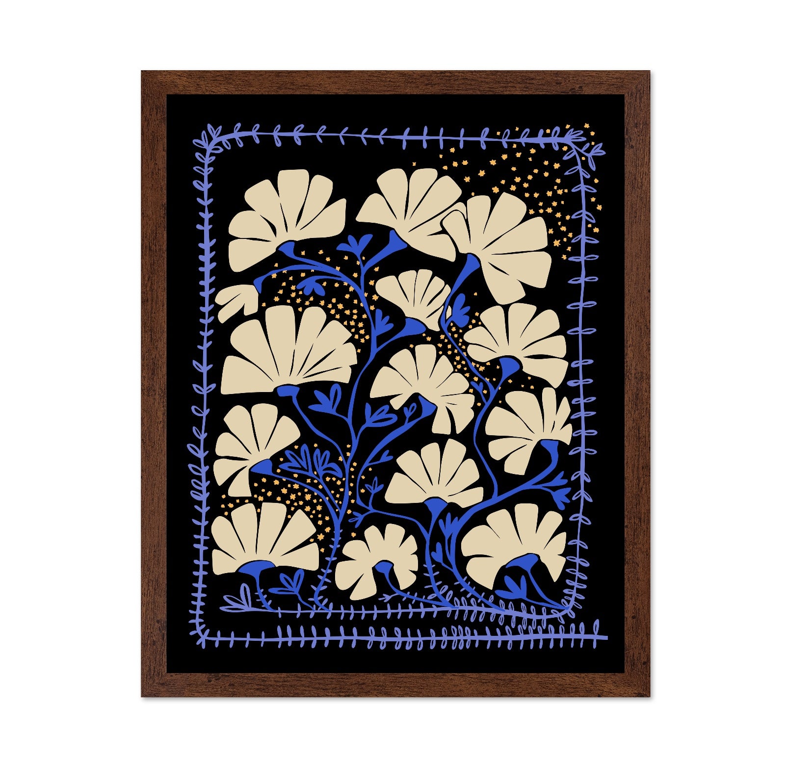 Midnight Floral Folk Art