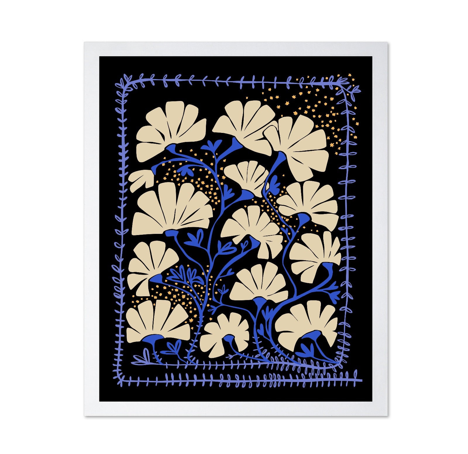 Midnight Floral Folk Art