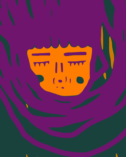 Abstract Orange Face