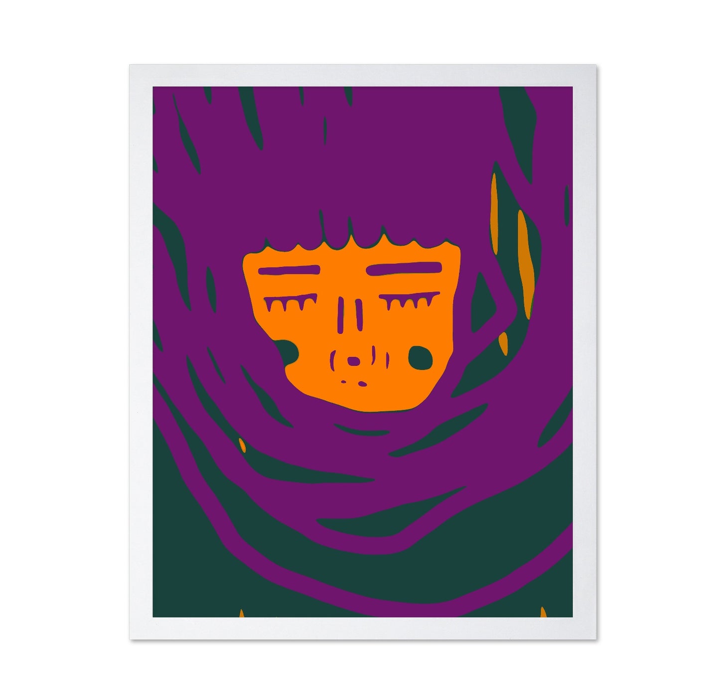 Abstract Orange Face