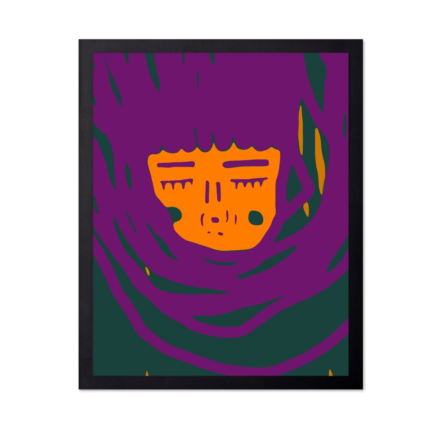 Abstract Orange Face
