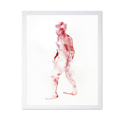 Red Watercolor Figure Silhouette