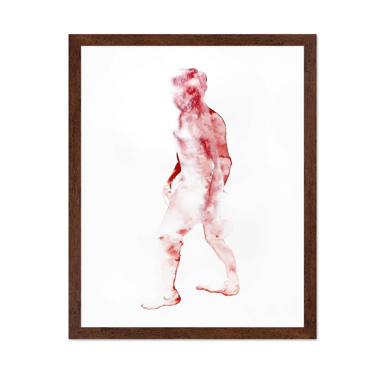 Red Watercolor Figure Silhouette