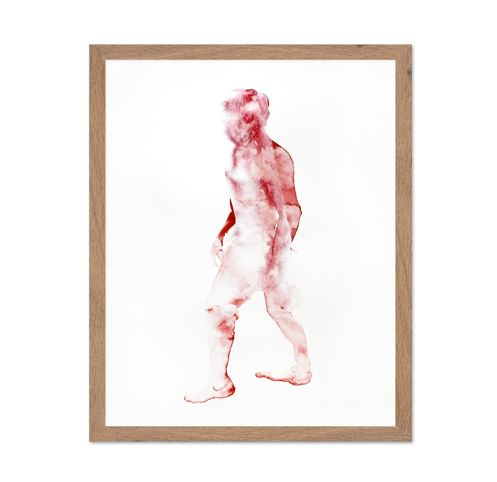 Red Watercolor Figure Silhouette