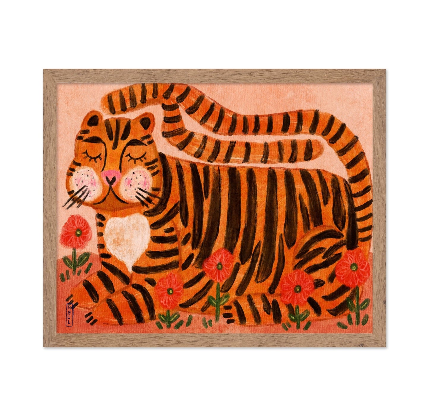 Tiger in Flowers