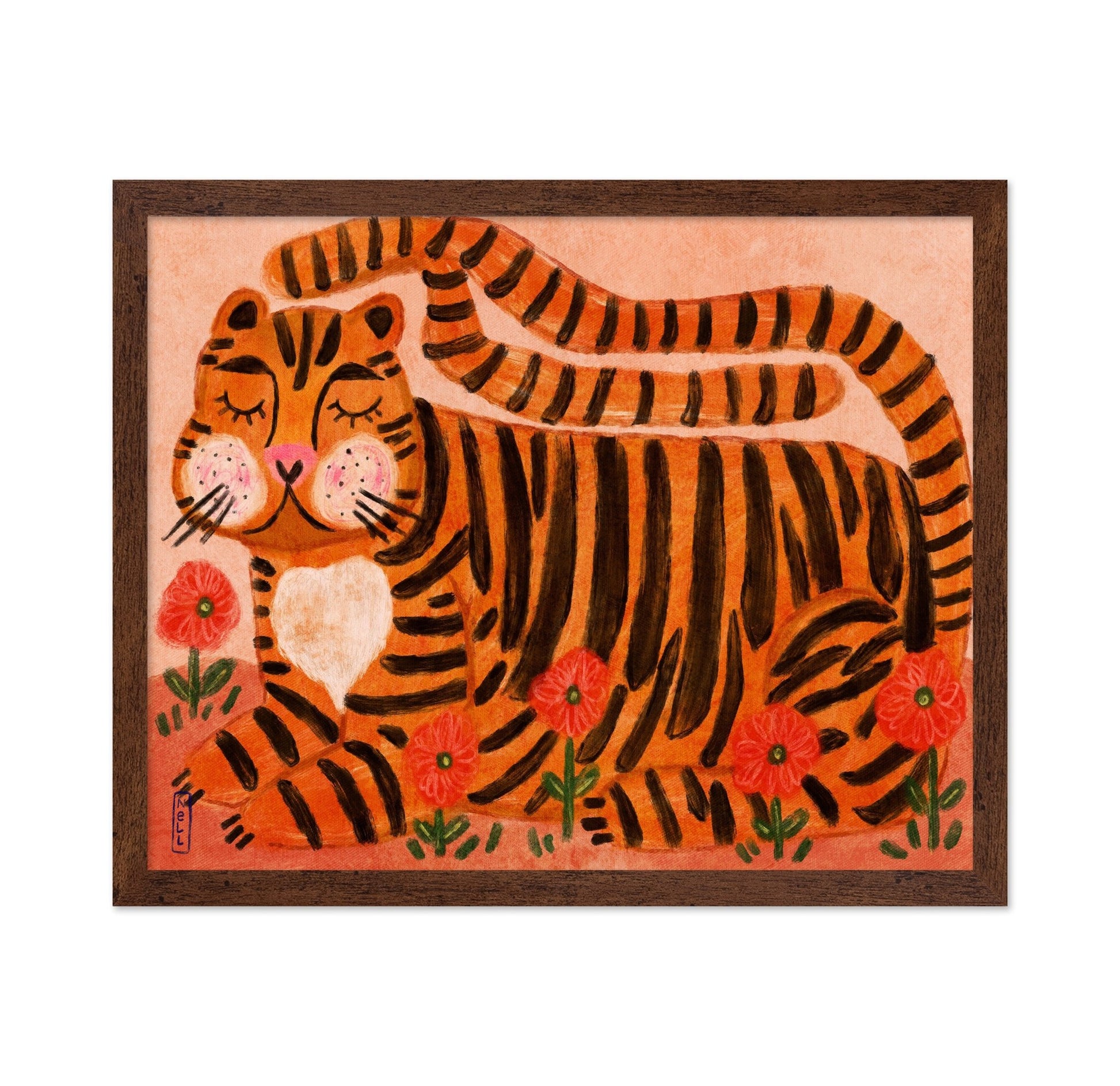 Tiger in Flowers