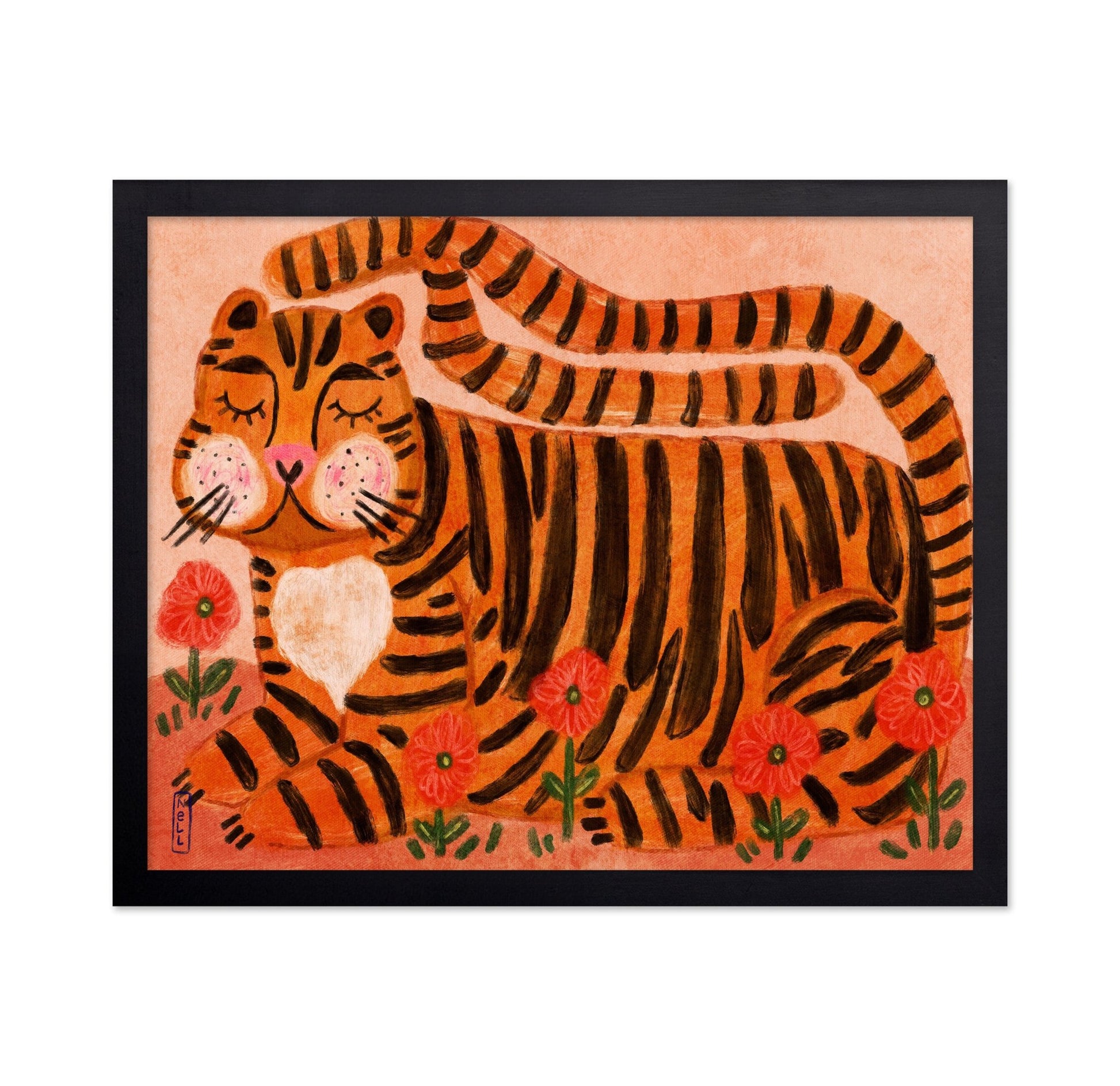 Tiger in Flowers