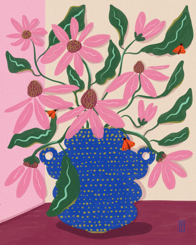 Pink Floral Vase No8