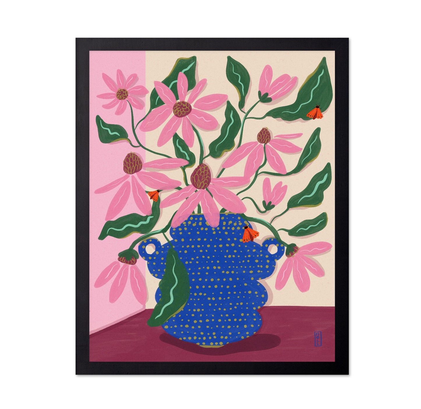 Pink Floral Vase No8