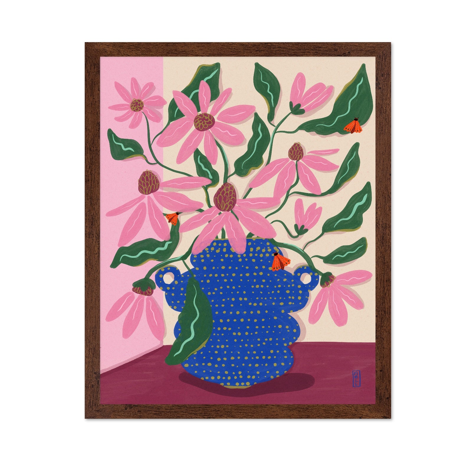 Pink Floral Vase No8
