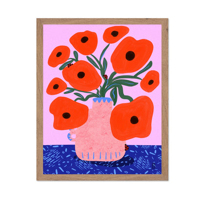 Red Poppy Vase