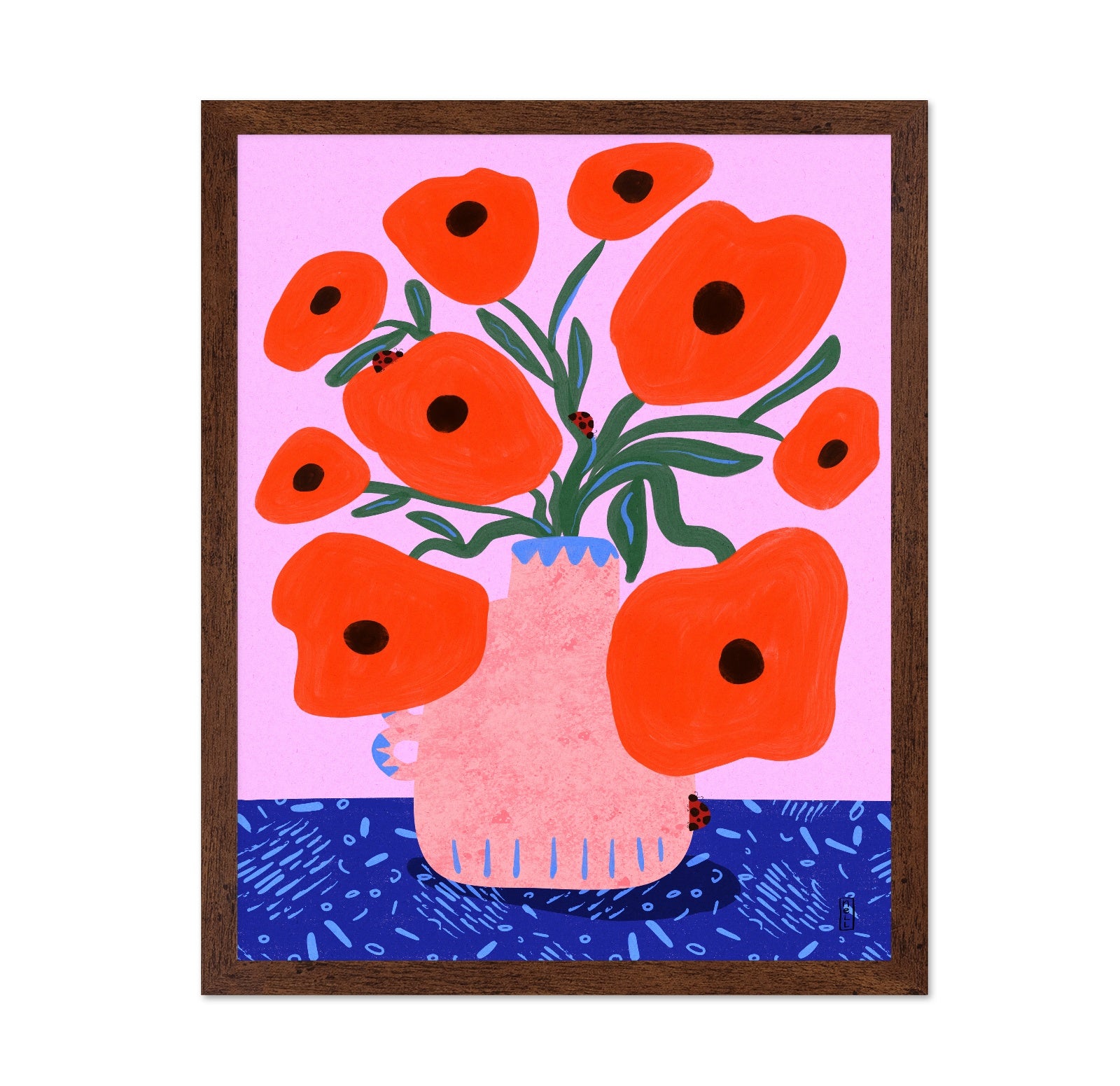 Red Poppy Vase