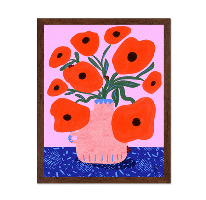 Red Poppy Vase