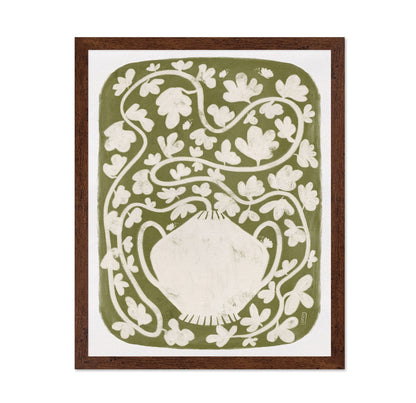 Green Floral Vase Pattern