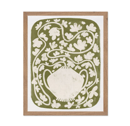 Green Floral Vase Pattern