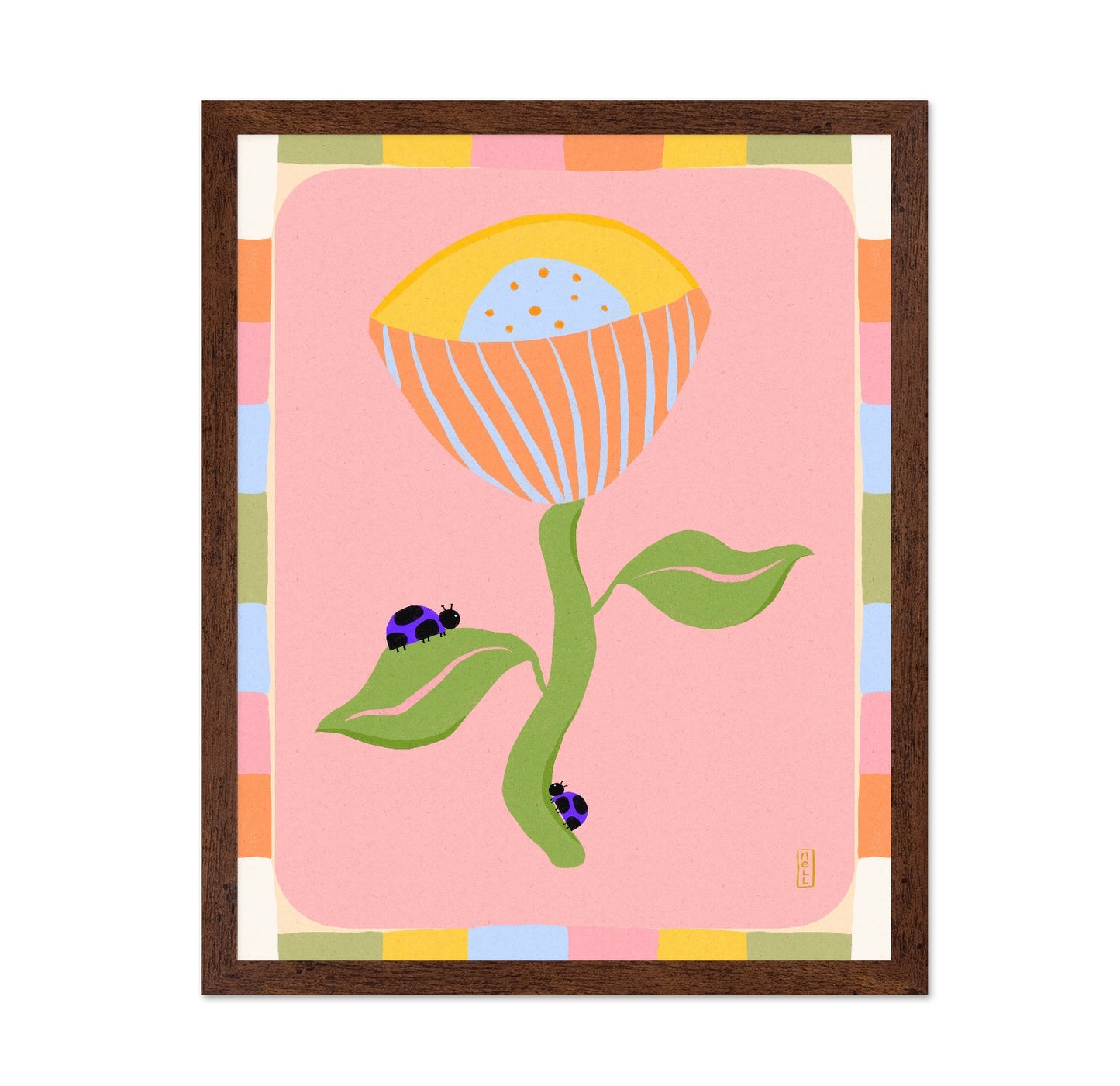 Pink Flower Ladybug