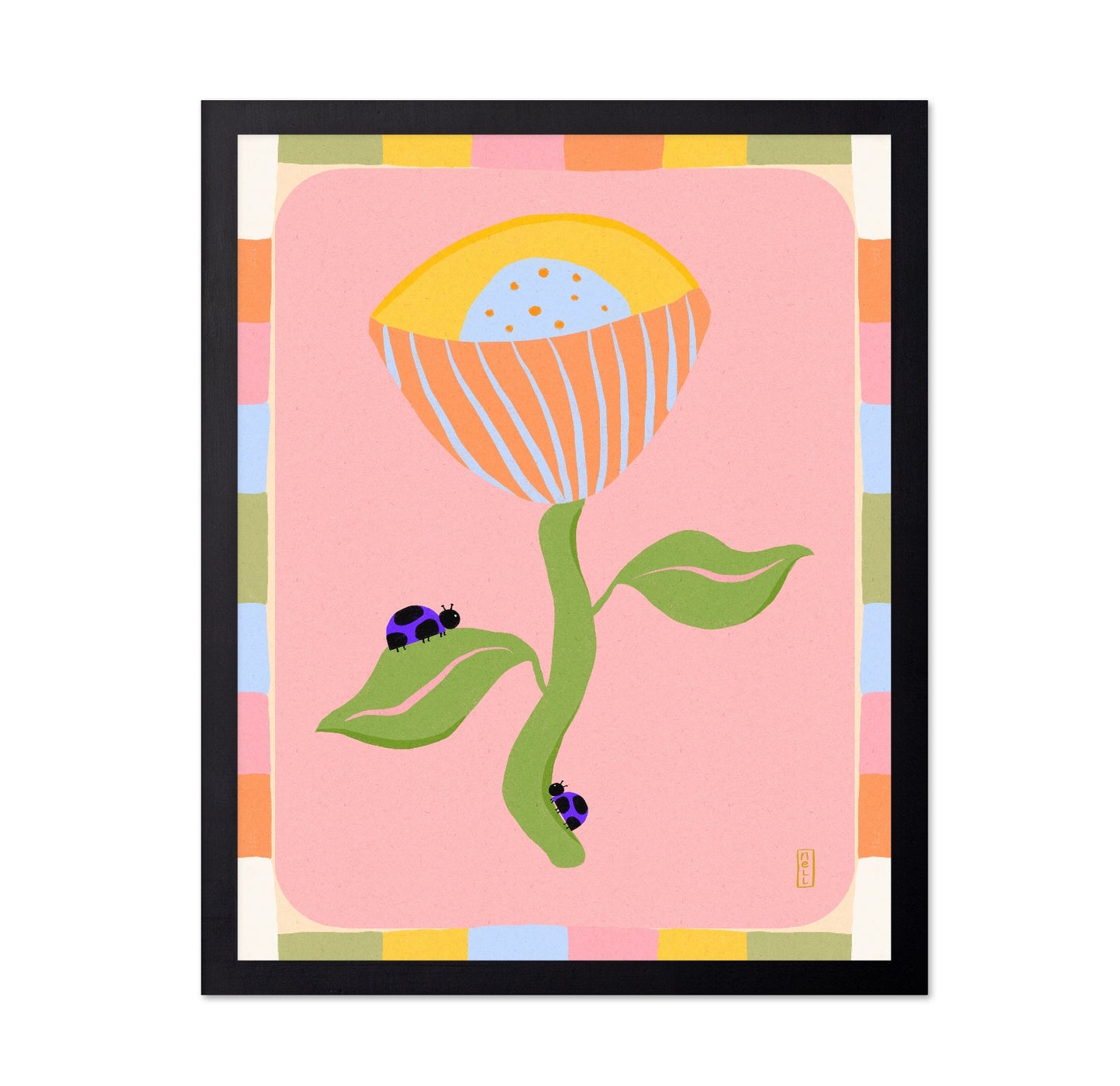 Pink Flower Ladybug