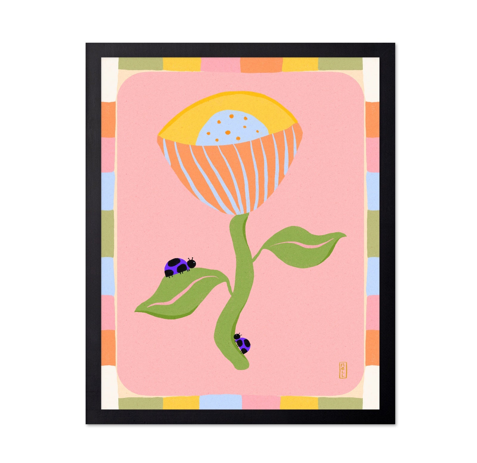 Pink Flower Ladybug