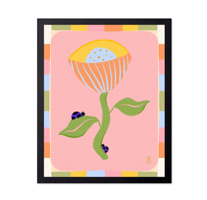 Pink Flower Ladybug