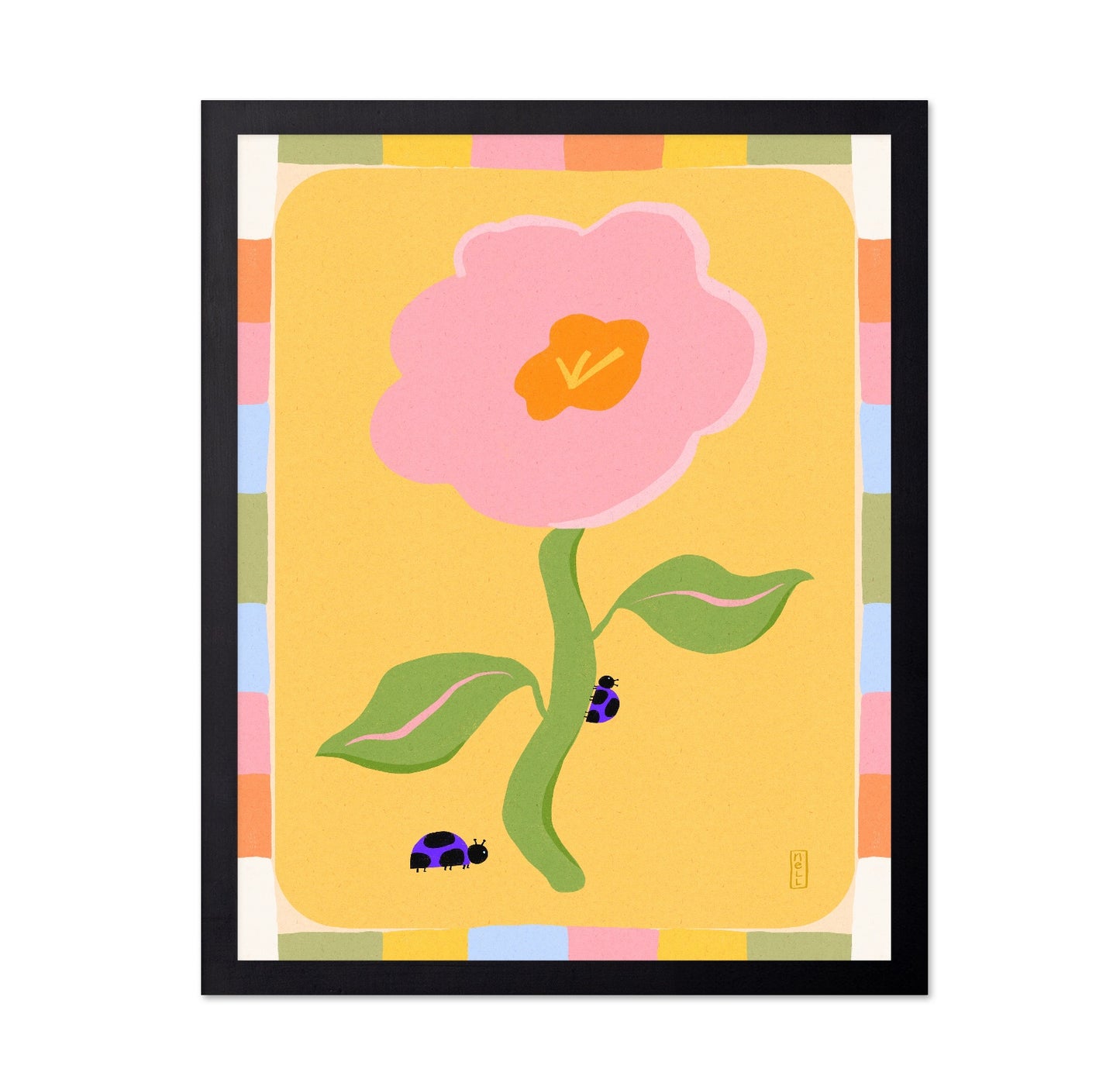 Pink Flower Ladybugs