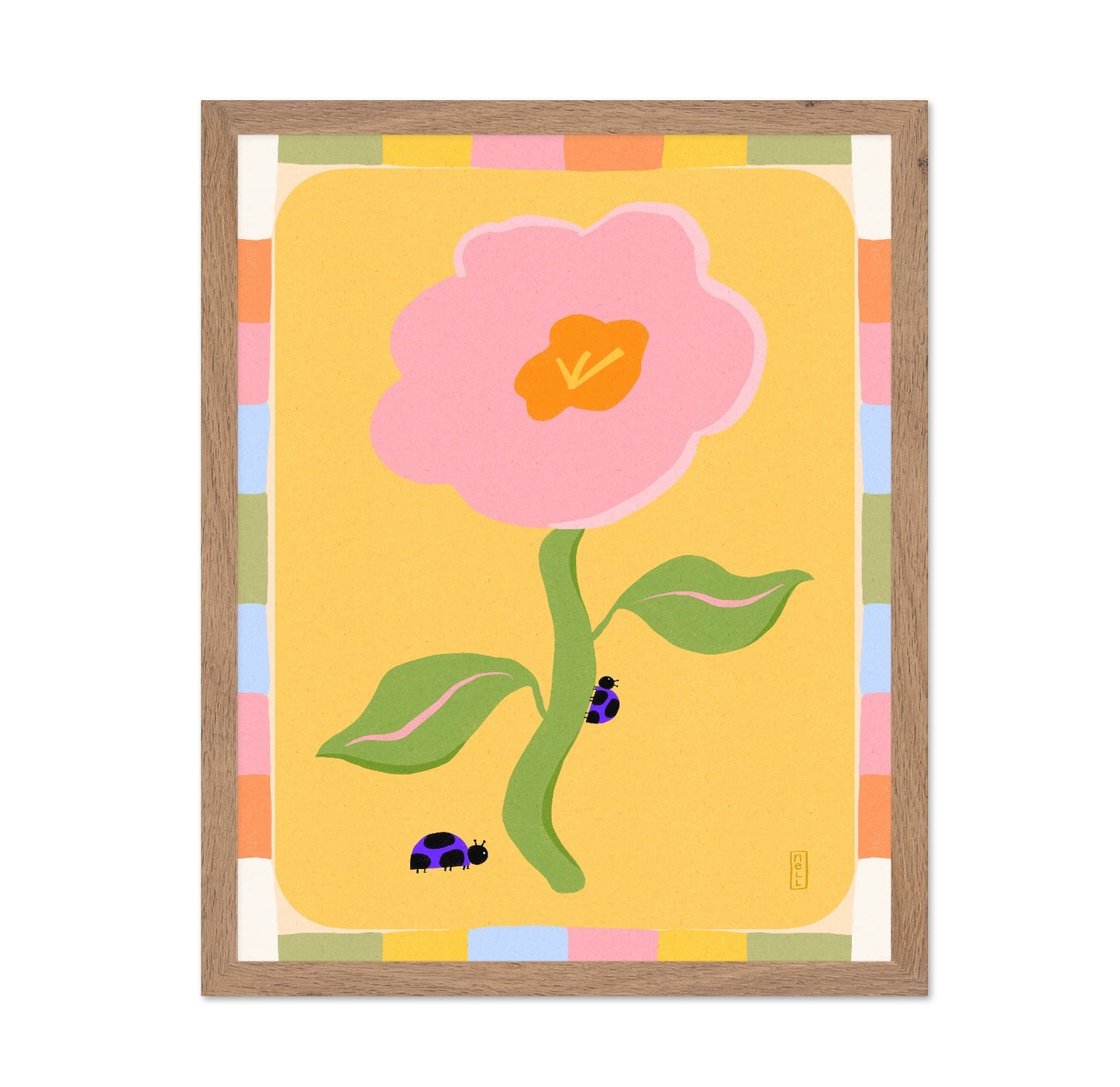 Pink Flower Ladybugs