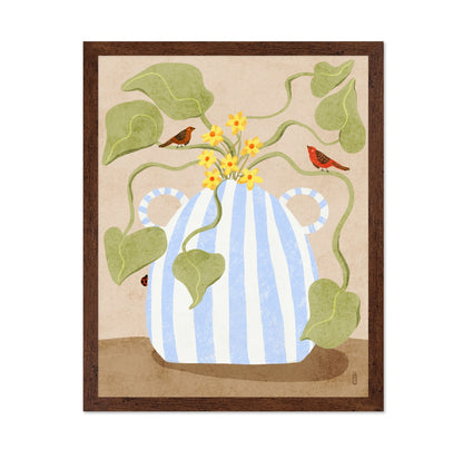 Floral Vase Birds