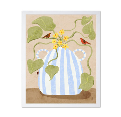 Floral Vase Birds