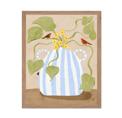 Floral Vase Birds