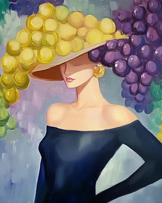 Woman With Grape Hat