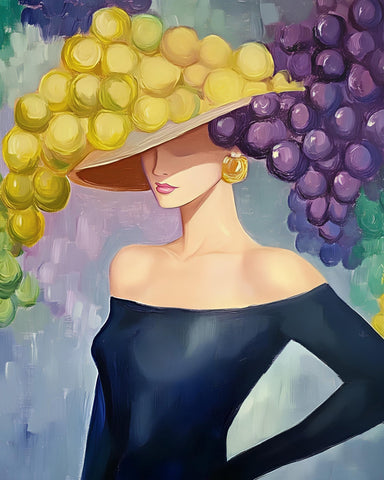 Woman With Grape Hat