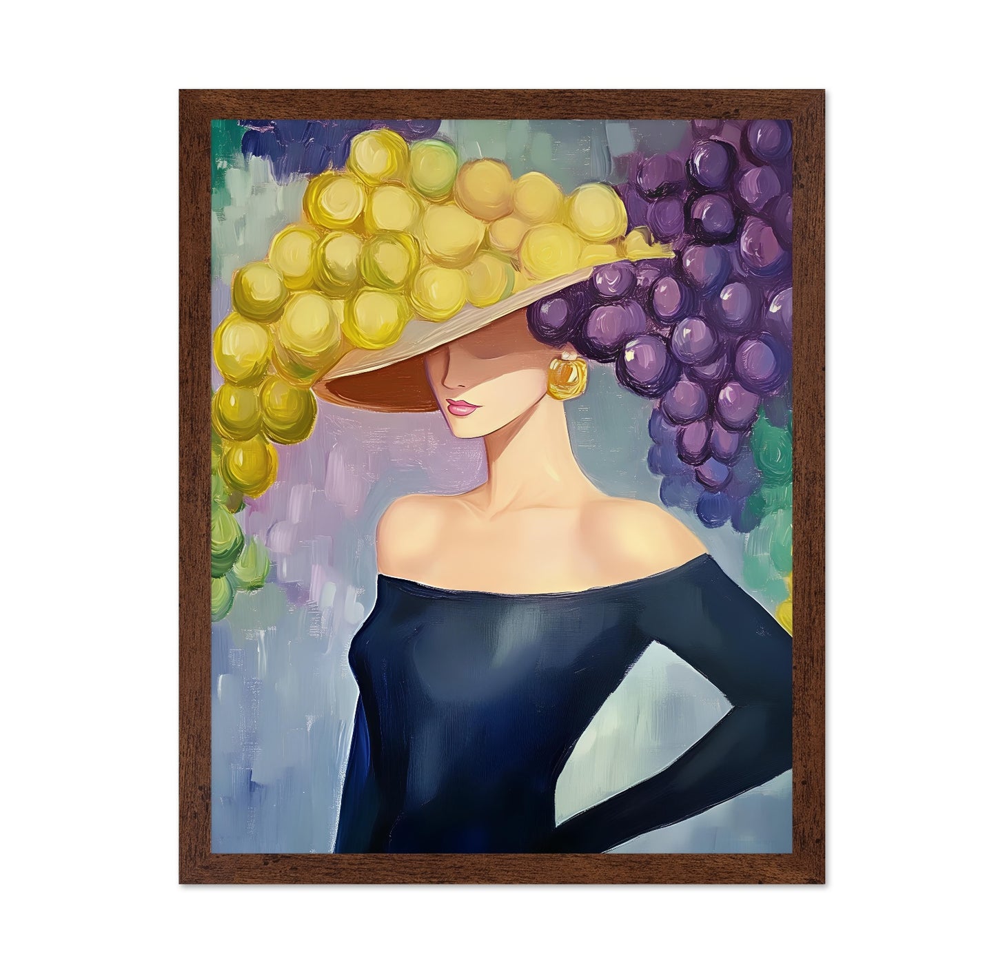 Woman With Grape Hat