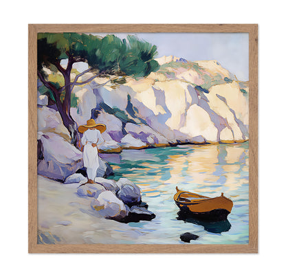 Woman By Coastal Shore
