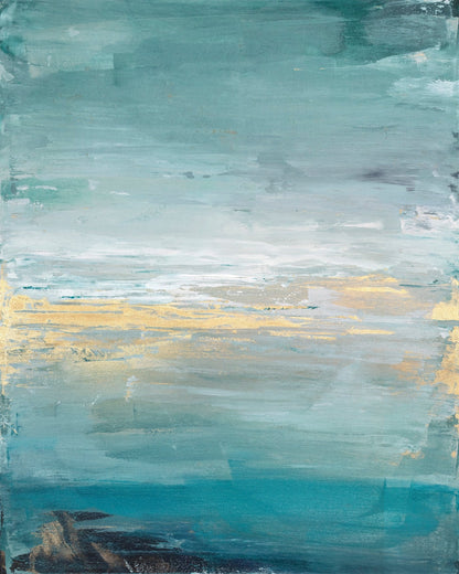 Teal Gold Seascape