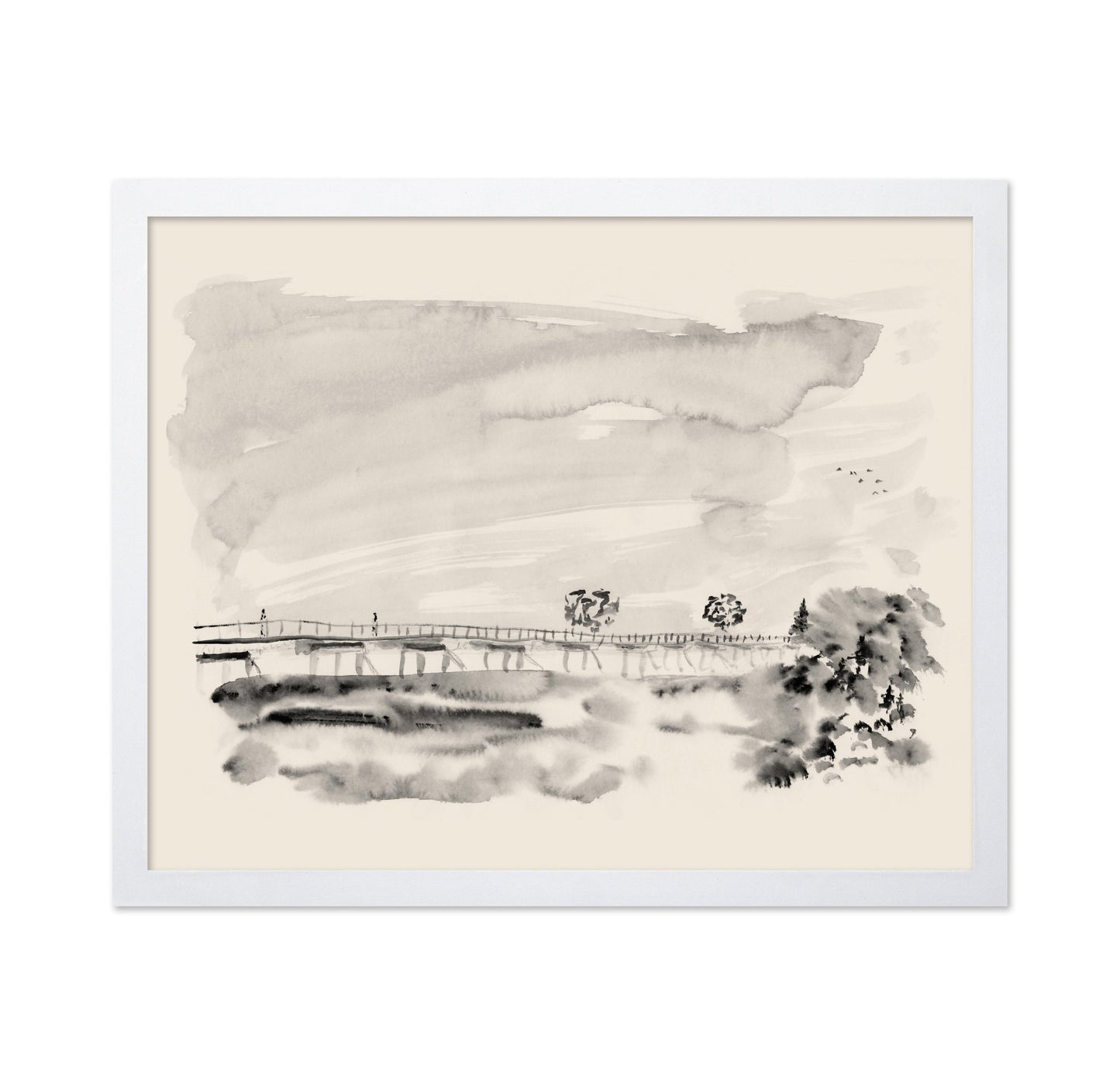Misty Bridge Scene