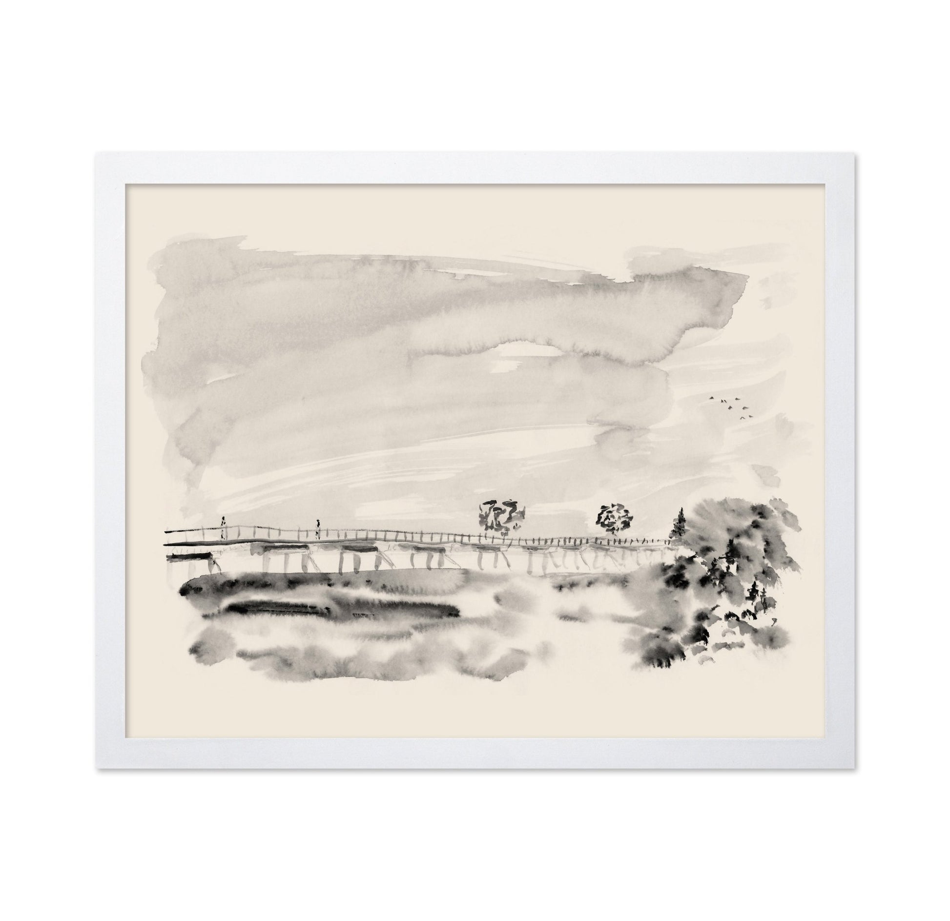 Misty Bridge Scene