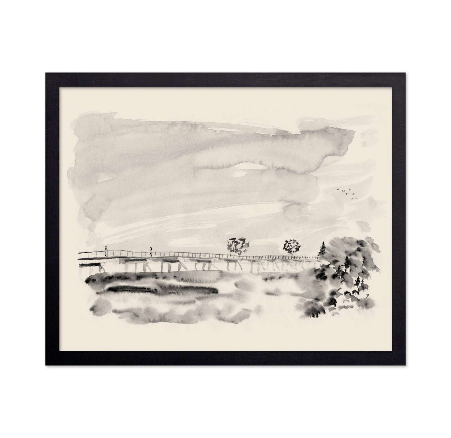 Misty Bridge Scene