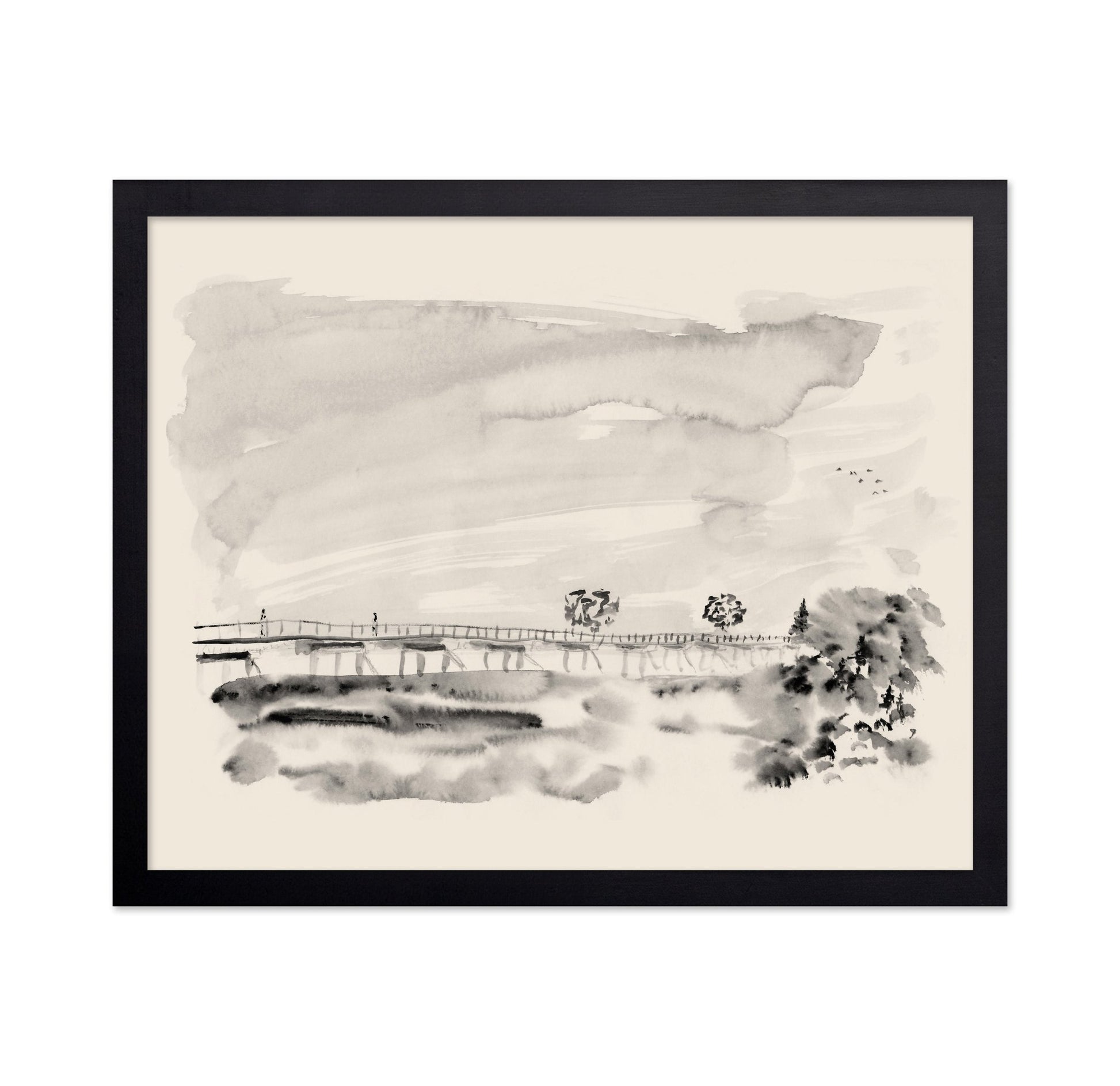 Misty Bridge Scene