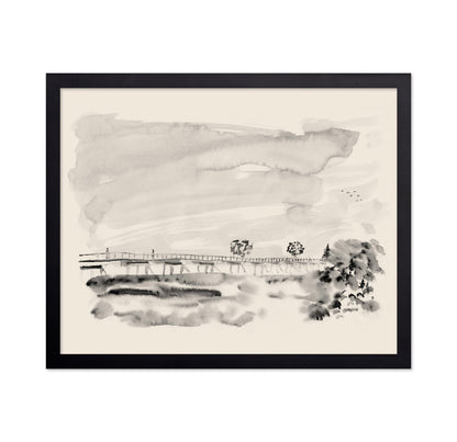Misty Bridge Scene