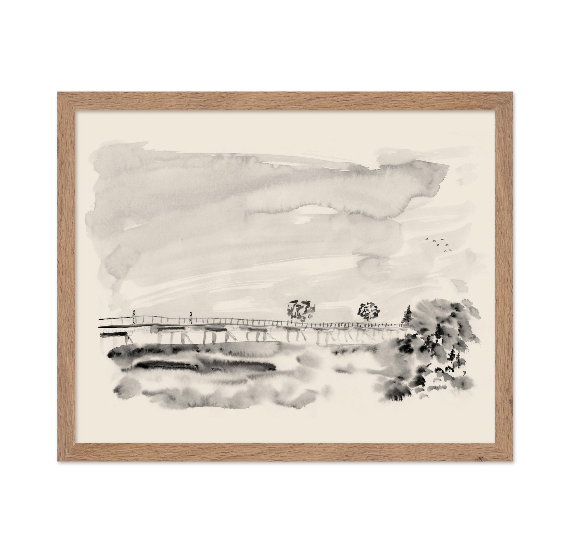 Misty Bridge Scene