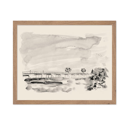 Misty Bridge Scene