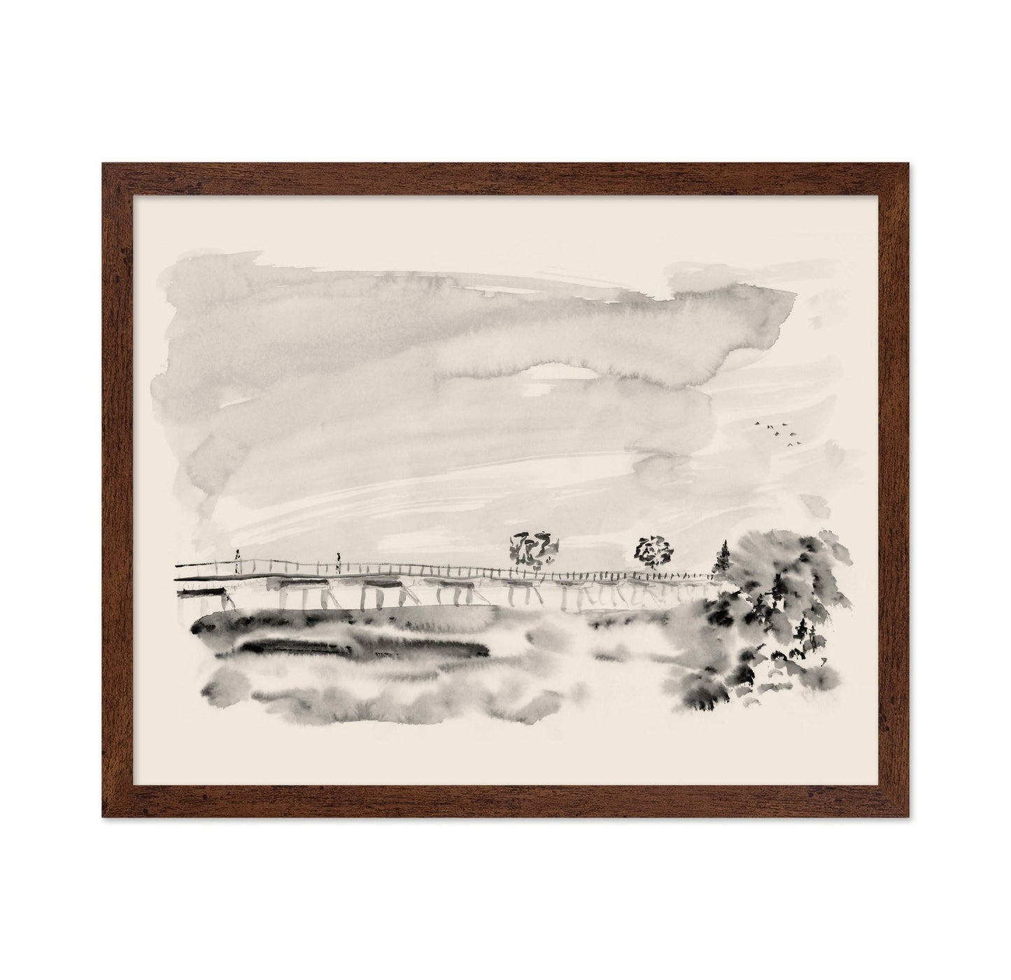 Misty Bridge Scene