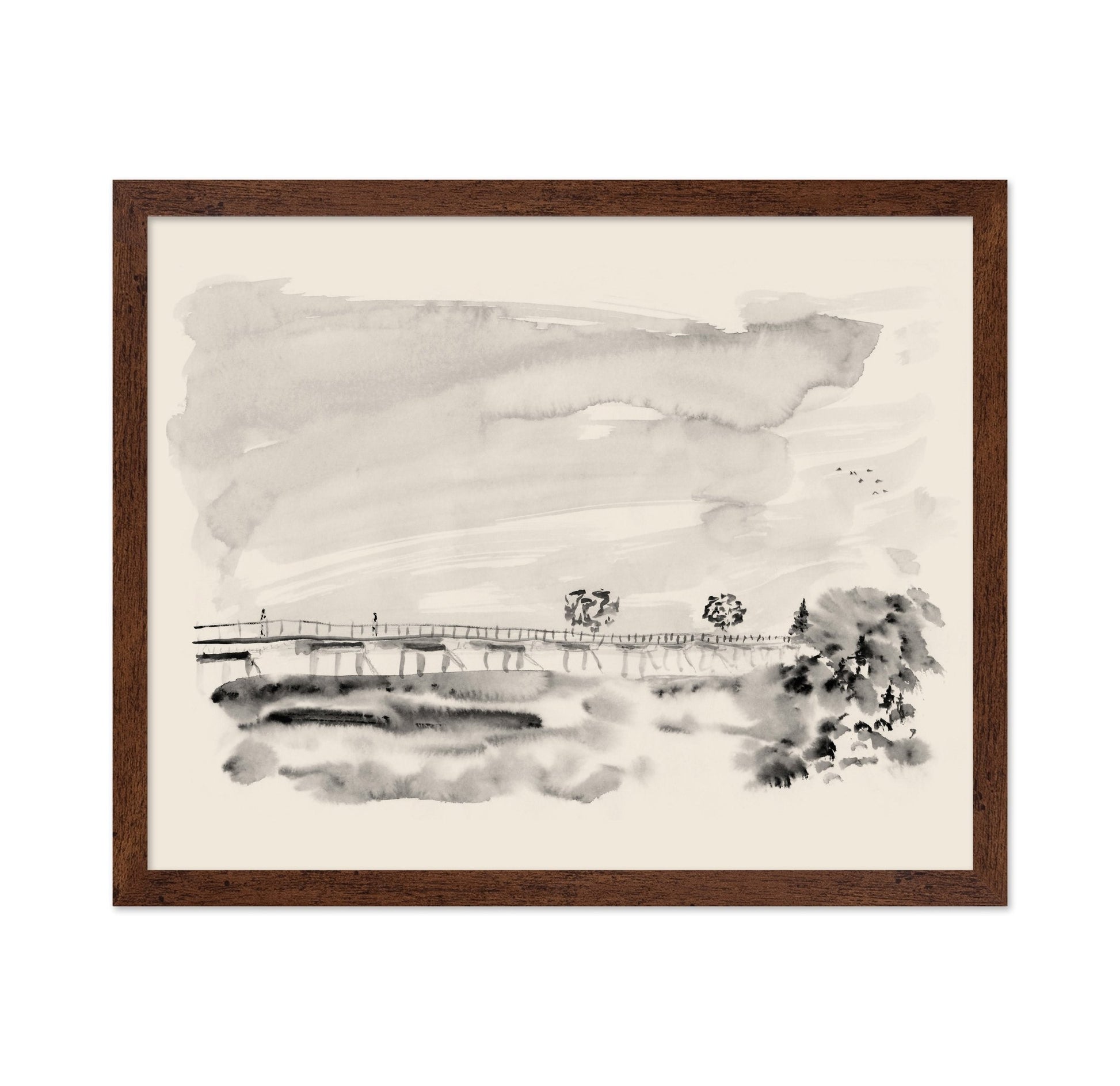 Misty Bridge Scene